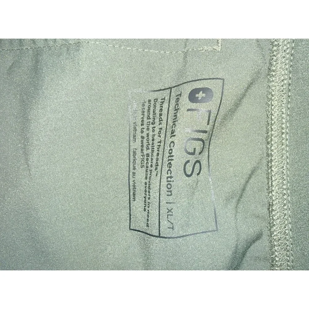 FIGS Technical Collection Men Size XL Tall Green Scrubs Pants Bottoms Pockets B